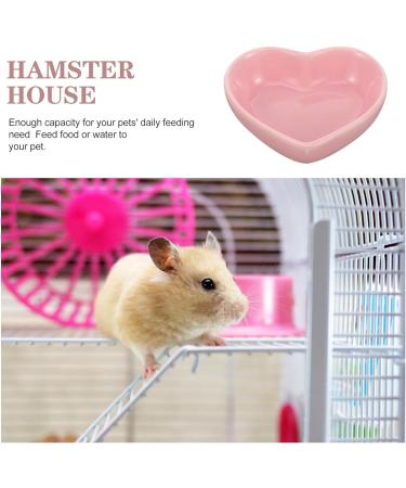 POPETPOP pet bowl food guinea pig hamster feeder chinchilla bowl hamster saucer kitten bowls heart shaped hamster water bowl hamster supplies small cat bowl chipmunk squirrel ceramics 8x7cm Pink - Buy Online on GoSupps.com