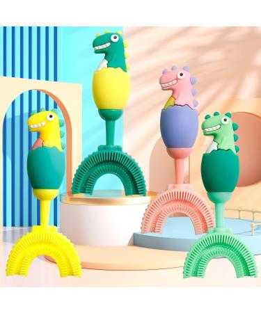 ZMRZ Toddler U-Shaped Toothbrush for Age 2-6 Years | Food Grade Silicone, 360 Cleaning Design | Soft Toothbrush for Kids | Green - Buy Online on GoSupps.com