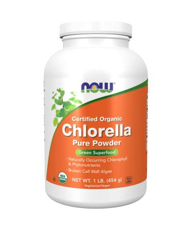 Now Foods Certified Organic Chlorella Pure Powder 1 lb (454 g)