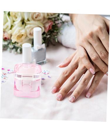 SOESFOUFU Glass Jar Nail Art Brush Cup Pink Crystal Glass Heart-shaped Manicure Tools Acrylic Nails 5.70X5.40X5.40CM Pink - Buy Online on GoSupps.com