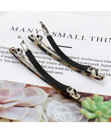 Luckycivia 4 Pack Handmade Celluloid Onyx Hair Barrette Set - Elegant 4 Inch Automatic Hair Clip for Women/Girls - Buy Online on GoSupps.com