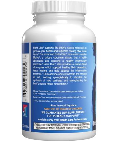 Nutra Disc & Joint Support Supplement - Clinically Formulated Restorative Cartilage Ligament and Tendon Supplement with Patented Meriva Curcumin & Glucosamine and Chondroitin for Adults - 90 Servings 180 Count (Pack of 1) - Buy Online on GoSupps.com