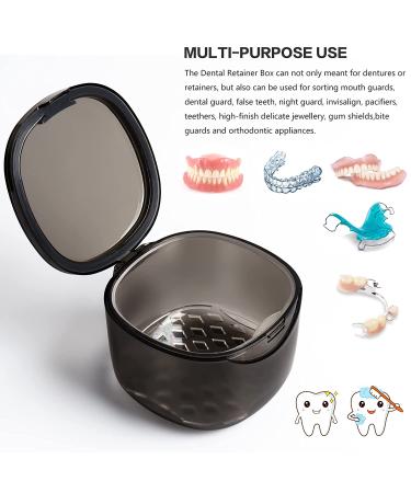 2022 Upgraded Uouovo Denture Bath Box Cup - No-Leak Case for Dentures, Retainers & Mouth Guards (Transparent Grey) - Buy Online on GoSupps.com
