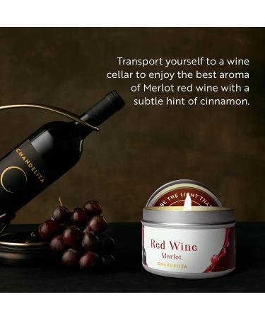 Chandelita Rotwein Merlot Candle | Natural Soy Wax | Relax & Meditate | Well-Being Fragrance - Buy Online on GoSupps.com