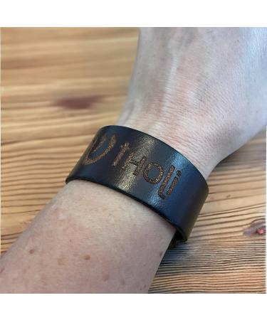Essential Oil Leather Wrist Band with Wool Activator Disc - Brown | Aromatherapy Bracelet for Wellness - Buy Online on GoSupps.com