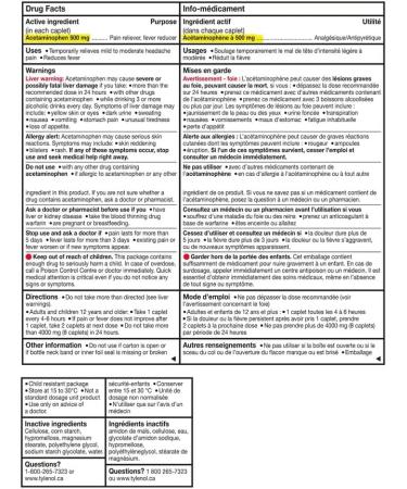 Tylenol Extra Strength VALUE PACK For Pain Relief Headache Relief and Reducing Fever 500 mg Acetaminophen 200 Caplets 200 Count (Pack of 1) Acetaminophen - Buy Online on GoSupps.com