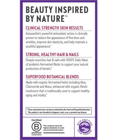 New Chapter Hair Skin & Nails Vitamins with Fermented Biotin+astaxanthin Vegetarian Capsule 30 Count (Pack of 1) - Buy Online on GoSupps.com