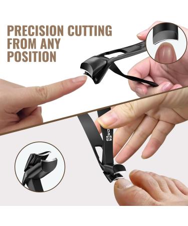 WONSIM Nail Clippers for Seniors Thick Nails Angled Head Ergonomic Toenail Clippers with Wide Jaw Opening Heavy Duty Mess Free Nail Cutter Nail Trimmer for Men Women Black - Buy Online on GoSupps.com