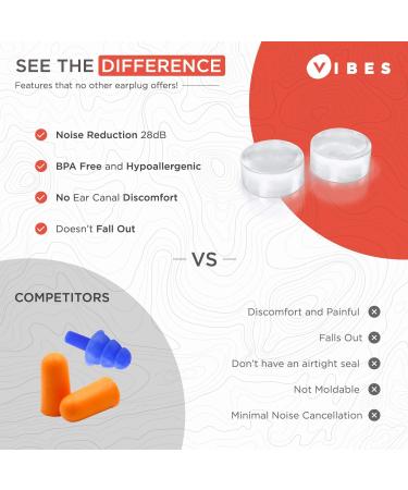 6 Pairs Vibes Silicone Ear Plugs - Custom Moldable Gel, Waterproof, 32 dB Noise Reduction for Sleep, Travel, Swimming, Studying, Construction - Buy Online on GoSupps.com