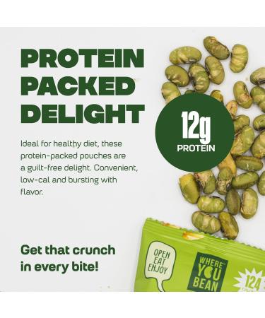 Where You Bean Spicy Wasabi Edamame Beans - Crunchy Gluten-Free Asian Snack - Healthy Protein Snack for Kids & Adults (Pack of 8 - Buy Online on GoSupps.com