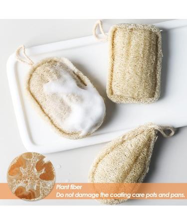 Buy 3 Pack Natural Luffa Sponge - Eco-Friendly & Biodegradable Body Peeling Shower Sponge for Men & Women - Buy Online on GoSupps.com