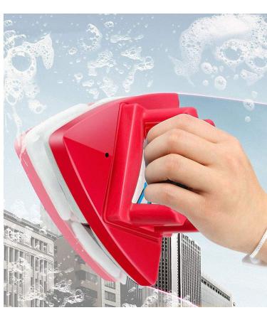 Fcare Magnetic window cleaner, double-sided window cleaning brush Glass Wiper Cleaning Tools, outside window cleaner, 5-gear Adjustable for high rise window cleaning Windows Thickness 0.3"-1.2" (red)