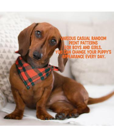 50 Pcs Plaid Dog Bandanas - Washable Triangle Bibs for Dogs - Pet Accessories for Small, Medium, Large Dogs - Buy Online on GoSupps.com