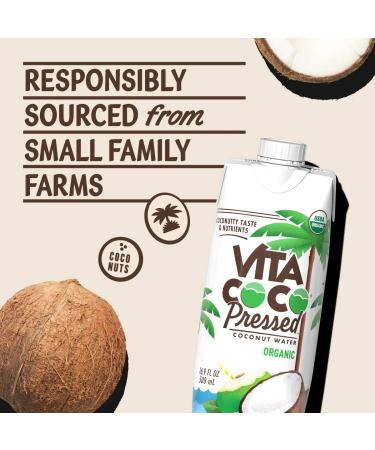 Vita Coco Organic Coconut Water  Pressed  | More "Coconutty" Flavor | Natural Electrolytes | Vital Nutrients | 16.9 Fl Oz (Pack of 12) Pressed Organic - Buy Online on GoSupps.com