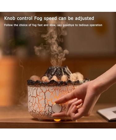 560ML Essential Oil Aromatherapy Volcano Diffuser with Remote Control | Flame Humidifier for Bedroom | White 10W Air Diffuser - Buy Online on GoSupps.com