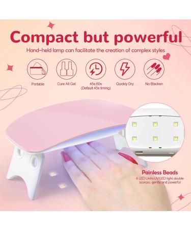 Coscelia UV Nail Polish Set with 6W Lamp | 4 Colors Pink Nude Gel Polish | Complete Nail Art Starter Kit with Base & Top Coat - Buy Online on GoSupps.com