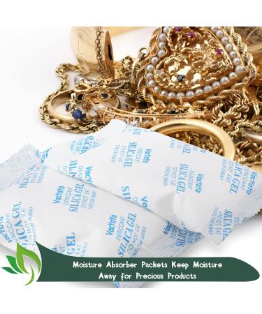 VACYAYA 100g Food Grade Moisture Absorber | Luxury Silica Gel Packs for Storage | 5-Pack Drying Medium - Buy Online on GoSupps.com