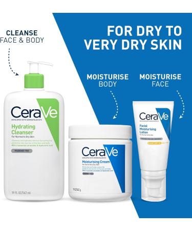 CeraVe Moisturising Cream 562ml for Dry to Very Dry Skin with Hyaluronic Acid and Ceramides - Buy Online on GoSupps.com