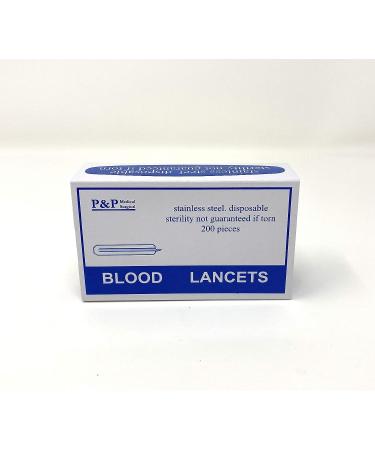 200 Pack Disposable Stainless Steel Lancets - Individually Foil Wrapped by P&P MEDICAL SURGICAL - Buy Online on GoSupps.com
