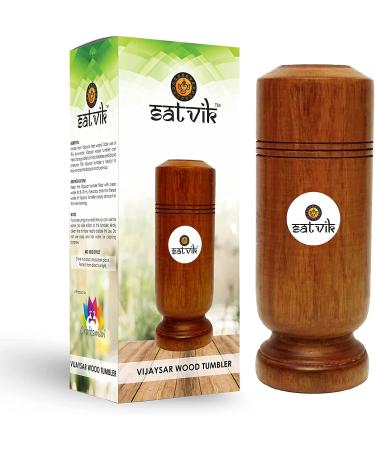 Satvik Vijaysar Tumbler Ayurvedic Diabetic Control Made from Vijaysar Tree Herbal Wood Glass