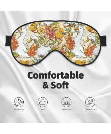 Ducks and Flowers Sleep Mask | Adjustable Double-Sided Eye Mask | Soft Sleeping Eye Covers for Perfect Shading & Reduced Eye Edema | International Shipping Available - Buy Online on GoSupps.com