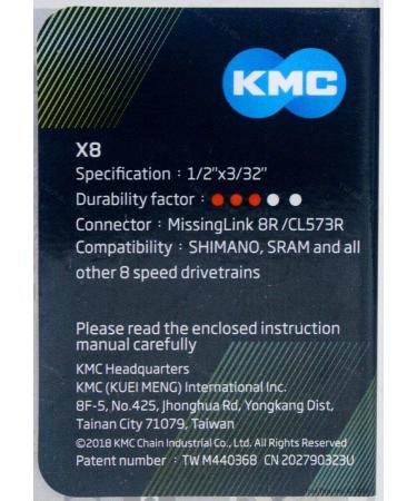 KMC X8.93 8-Speed Bike Chain SIL - High-Quality Performance and Durability - Buy Online on GoSupps.com