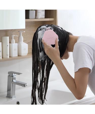AQSQWQ Scalp Massage Brush | Silicone Shampoo Brush for Head Massage & Peeling | Wet & Dry Use | Improves Scalp Blood Flow | Pink - Buy Online on GoSupps.com