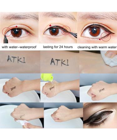 Wismee Waterproof Eyebrow Pencil & Black Liquid Eyeliner Set - Long Lasting & Anti-Smudge Cosmetic Kit for Women - Gray - Buy Online on GoSupps.com