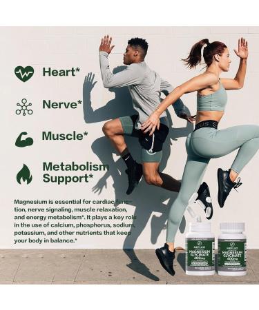 Magnesium Glycinate 400mg High Absorption Magnesium Supplement for Muscle Nerve & Sleep Support Gentle on Stomach Non-GMO Vegan Capsules 90 Count - Buy Online on GoSupps.com