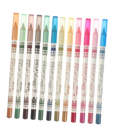 FOMIYES 12 Pcs Waterproof Eyeshadow Green Suit Pencil Eyeshadow Lip Liner Miss Water Proof Liquid Eyeliner