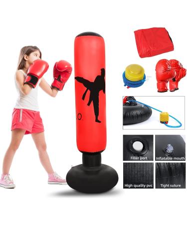 Kids Inflatable Boxing Bag Set with Air Pump and Gloves - 63 Inch | Practice Karate and Taekwondo with Instant Rebound - Buy Online on GoSupps.com