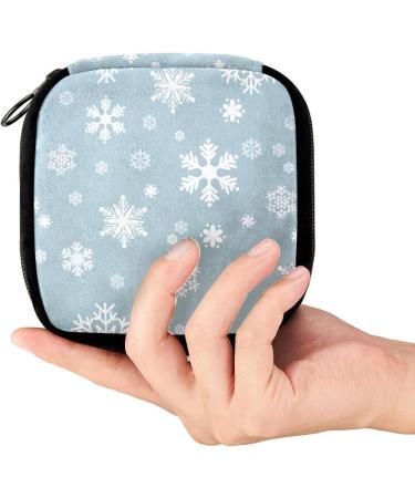 GIAPB Period Bag Sanitary Napkin Storage & Makeup Pouch | Snowflakes Design - Color5477 - Buy Online on GoSupps.com