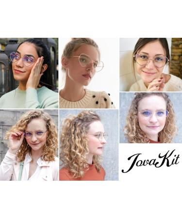 JOVAKIT Heart Shaped Blue Light Blocking Glasses - Fashionable Vintage Metal Frame Eyeglasses for Women - Stylish Protection 54mm Black - Buy Online on GoSupps.com