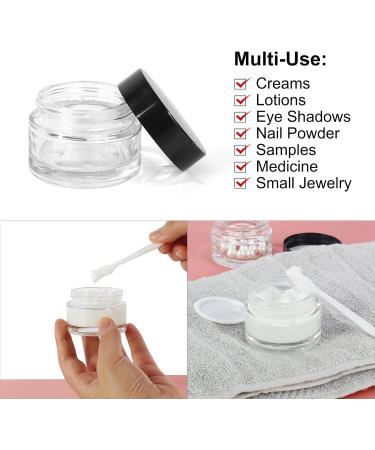 Yishik 20 Pack 15ml Round Glass Cosmetic Jars - Refillable Containers for Creams Lotions & Travel - Buy Online on GoSupps.com