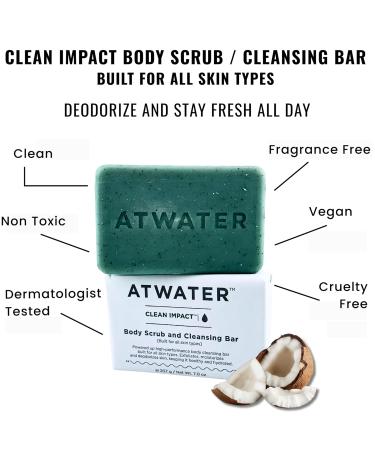 ATWATER Exfoliating Bar Soap for Men | Natural Jojoba & Coconut Soap | No Artificial Fragrances | 207g / 7oz - Best Men's Skincare - Buy Online on GoSupps.com