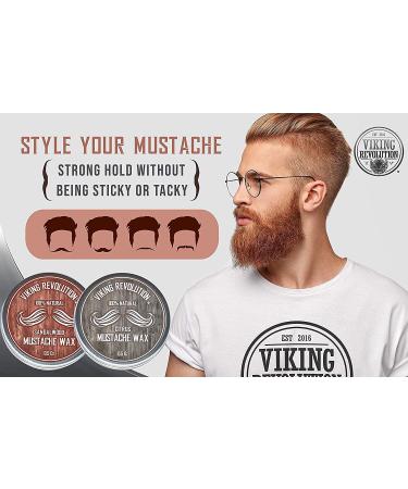 Mustache Wax 2 Pack - Strong-Hold Beard & Moustache Wax for Men - Citrus & Sandalwood Scent - 0.5 Ounce (Pack of 2) - Buy Online on GoSupps.com