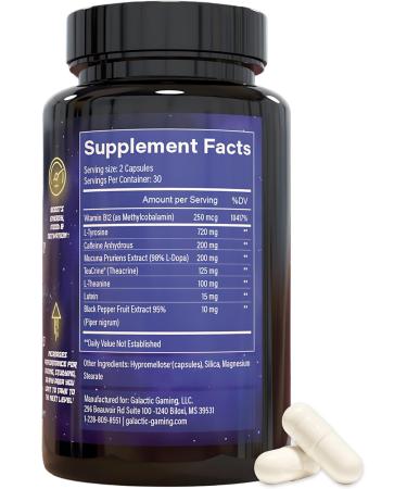 Space Dust - All-Natural Nootropic for Focus & Energy | 60 Capsules | Boost Memory Motivation & Cognitive Function with Teacrine Caffeine & Amino Acids | International Shipping Available - Buy Online on GoSupps.com