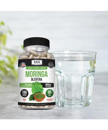 Kaya Naturals Moringa Leaf Extract - Complete Greens Superfood Supplement - Pure Miracle Tree Moringa - Boost Energy Naturally - Nutrient Dense Vitamins for Adult - 180 Veggie Count - Buy Online on GoSupps.com