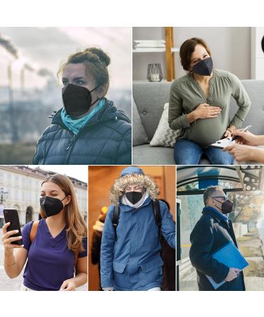 FGCCJP KN95 Face Mask - 30pcs Disposable, 5-Layer Protection, Breathable, Individual Pack - Black for Adults - Buy Online on GoSupps.com