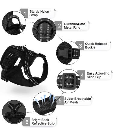 Supet Adjustable Cat Harness and Leash Set with Reflective Trim - Small to Large Cats - Black - Buy Online on GoSupps.com