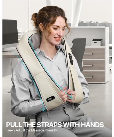 Alljoy Shiatsu Neck Massage Device with Heat | Electric Back Shoulder & Leg Massager for Home & Office | Best Gift for Men (Beige) - Buy Online on GoSupps.com