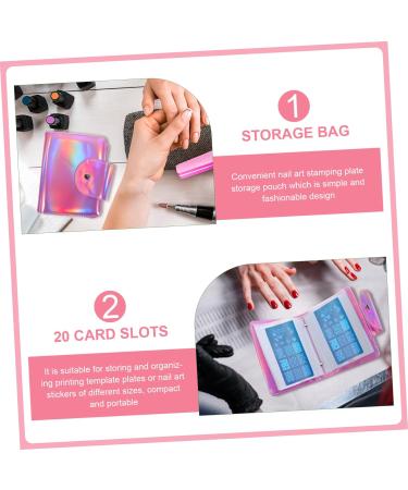 minkissy Nail Plate Pack Nail Stamp Plates Pouch Nail Art Pouch Nail Art Stamp Holder Nail Art Accessories Nail Plates Case Nail Art Plate Bags Nail Art Stamp Bag Shell Pu Printing 17x14cm Pink - Buy Online on GoSupps.com