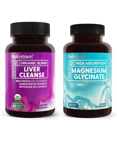 BioEmblem Magnesium Glycinate with Zinc + BioEmblem USDA Organic Liver Cleanse