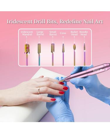 Alety Electric Nail Drill Kit - Professional Portable Nail File Set for Acrylic Gel Nails - Efile Manicure Pedicure Tools with Iridescent Bits - Buy Online on GoSupps.com