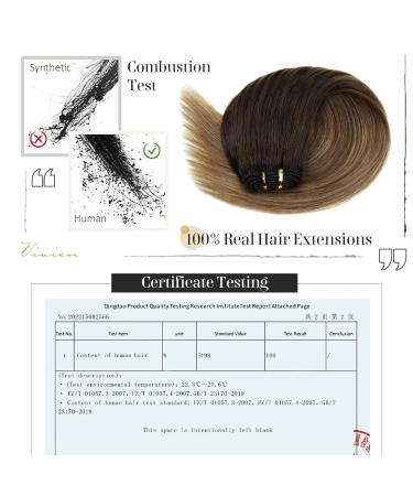 Vivien Brown Treat Real Hair Extensions - Remy Balayage 50cm | 100g Tress Extensions in Brunette to Chestnut Brown & Golden Brown #2/6/18 - Buy Online on GoSupps.com