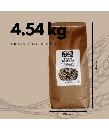 Organic Rye Berries Canadian Grown Bulk Dry 4.54 Kg Fresh Acres - Buy Online on GoSupps.com