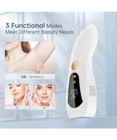 LUBEX IPL Hair Removal Device with Ice Cooling System - 3-in-1 Functions, 9 Energy Levels, Painless Hair Removal for Face, Bikini Line - Women & Men (A-white) - Buy Online on GoSupps.com