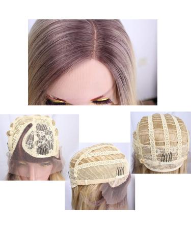 HBINGBING Ombre Blonde Bob Lace Wig - Short Straight Heat Resistant Fiber for Women | International Shipping - Buy Online on GoSupps.com