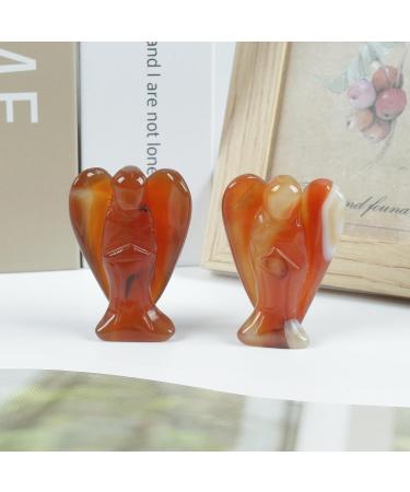 Lovionus89 Natural Carnelian Guardian Angel Statue - Hand Carved Healing Crystal Pocket Figurine (5CM) for Home Decor - Buy Online on GoSupps.com