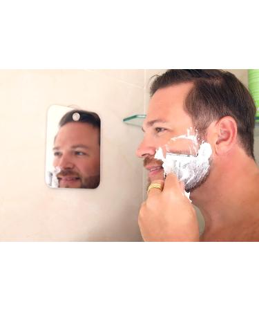 Q-BICS Fog Free Shower Shaving Mirror Set - Rectangular & Round Shapes - Unbreakable & Portable - Wall Hanging - Pack of 2 - Buy Online on GoSupps.com